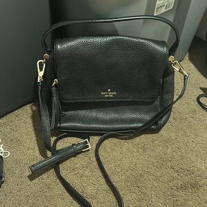Kate Spade Black Crossbody Bag with Gold Accents